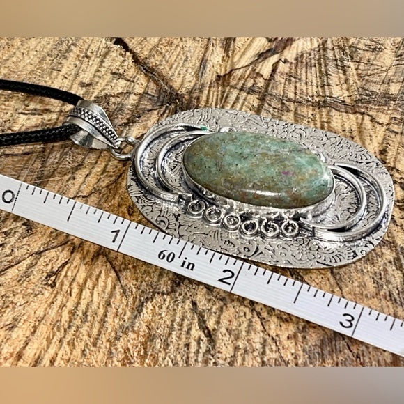 Large Ruby Fuchsite Pendant 2 7/8” - Picture 15 of 16